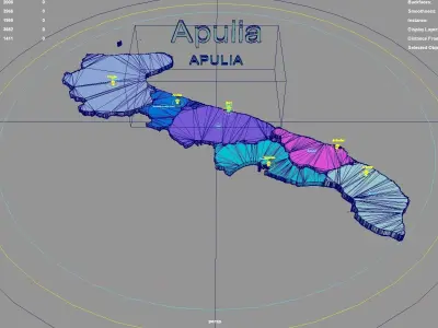 Apulia  Italy map region geography political geographic 3D model