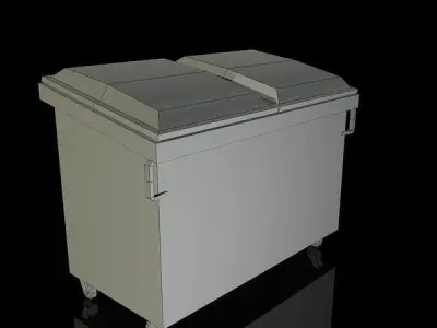 Low Poly Dumpster trash can Low-poly 3D model