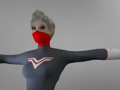 3D model - Lady Kara Rigged and animated 3D model