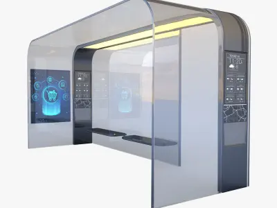 Bus Stops 3D Model Pack