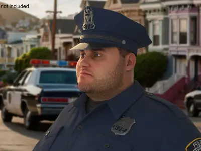  Overweight NYPD Police Officer Fur for Cinema 4D 