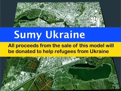 Cityscape Sumy Ukraine 3D model