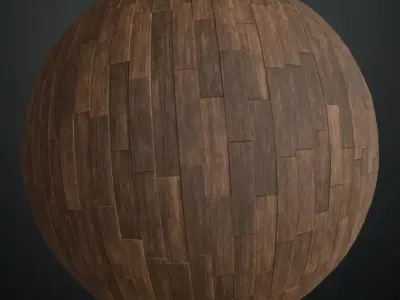 Rustic Dark Walnut Vertical Planks PBR Texture