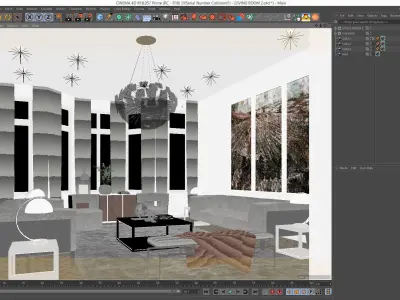 VRay - C4D Scene files - Living Room 2 Interior 3D model