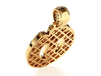 Tattoo fonts O alphabet pendent 3D print model
