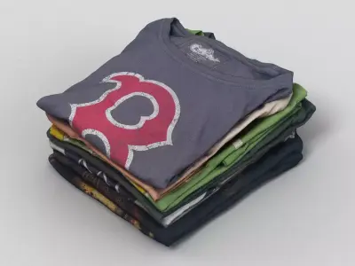 Folded T-Shirt Pile 3D model