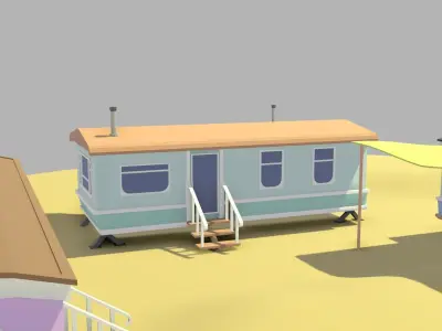 Caravan home pack Low-poly 3D model