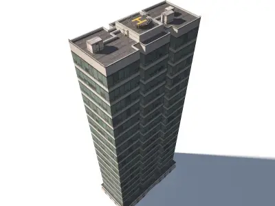 High Rise Pack of 3 Low-poly 3D model