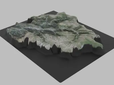 Andorra Map Low-poly 3D model