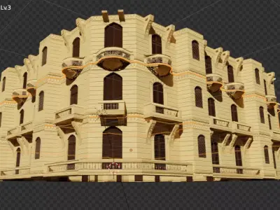 3d building for game development  Free low-poly 3D model