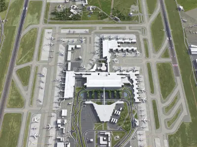 Palma de Mallorca - Airport - PMI Low-poly 3D model
