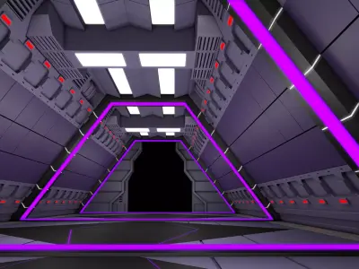 Sci Fi Corridor Tunnel 3D model