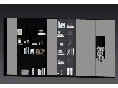 Modern Light Luxury Bookcase 3D model