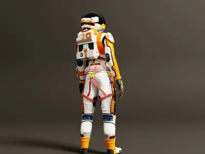 Sci-fi astronaut  3D model