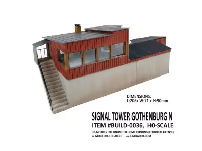 BUILD-0036 SJ Signal tower Gothenburg North in H0-scale 3D print model
