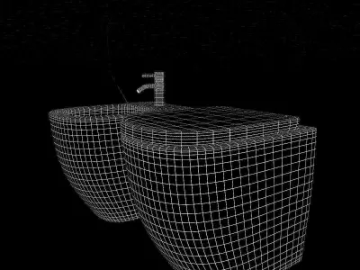 Laufen Palomba Floorstanding bidet and WC 3D model