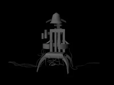 Sci-Fi Futuristic Chair untextured 3D model