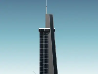 Skyscraper 01 Low-poly 3D model