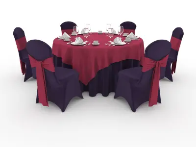 Collection Banquet Table and Chair 21 3D Model Pack