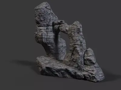 Rock Cliff Low-poly 3D model purchase