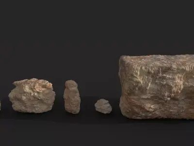 Sandstone Rock Low-poly 3D model