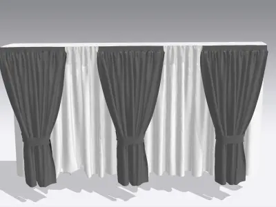 Curtain Low-poly 3D model