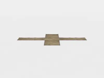 Road crossing Low-poly 3D model