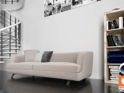 Living Room 13 - Corona - C4D 3D model