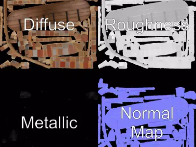 Rustic Arched Door model pack Low-poly 3D model