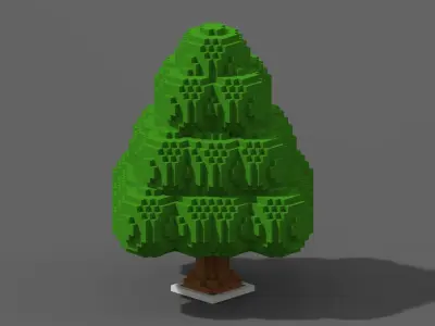 Tree Voxel - 10 Low-poly 3D model