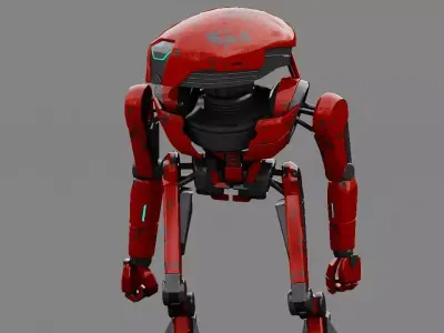 Alien Bot rigged - animated 3D model