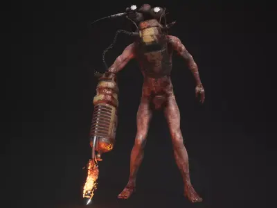 Sci-fi Cyber Victim 5 Low-poly 3D model