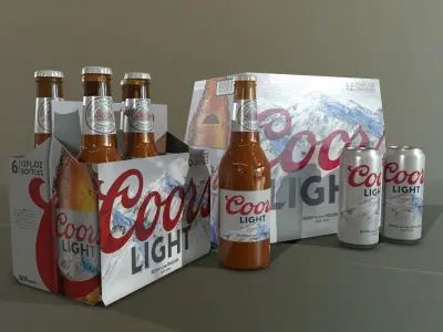 Coors Light Beer Low-poly 3D model