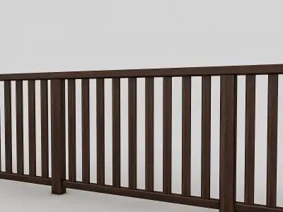 Wood Railing 2 Low-poly 3D model