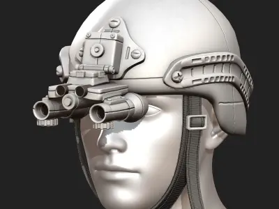 Helmet scifi fantasy futuristic technology fantasy  Low-poly 3D model