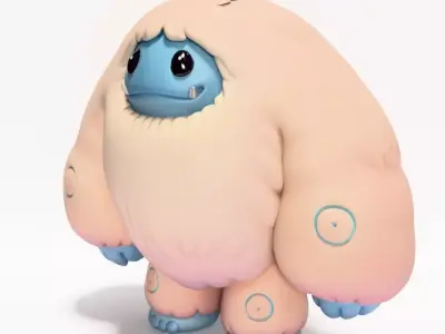 Snow Yeti Chibi Sofubi Style Pop Mart toy 3D print model