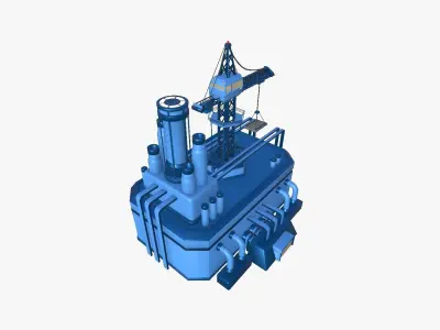 SciFi Factory A03 Blue - Sci Fi Exterior Design Low-poly 3D model