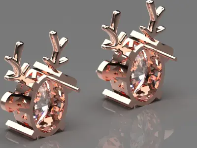 Deer-shaped jewelry earrings je0097 3D print model