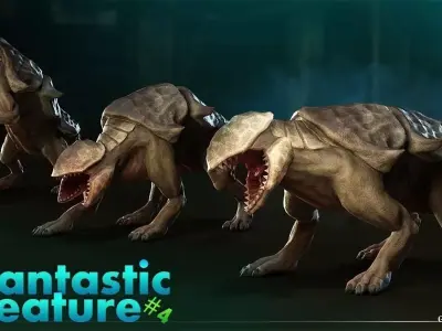 Fantastic Creature 4 Low-poly 3D model