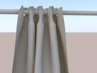 Animated curtain fabric 3D model