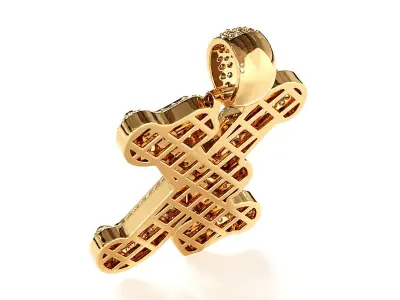 Tattoo fonts X alphabet pendent 3D print model
