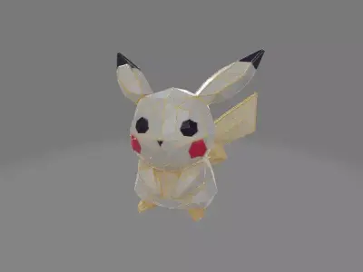 High Poly Pikachu Sculpture 3D print model