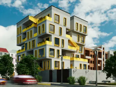 Green Building Complex 3D Model for Sustainable Architecture 3D model