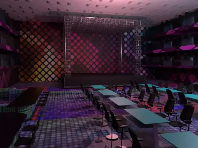 Concert Stage Disco Low-poly 3D model