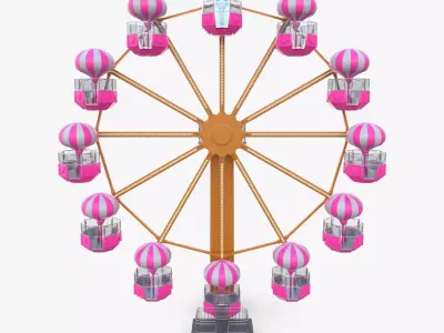 Ferris wheel v3 Low-poly 3D model