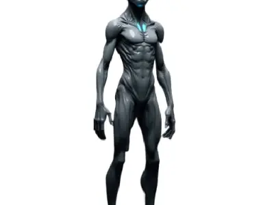 Alien Humanoid Sci-Fi Character  Rigged 3D Model 3D print model