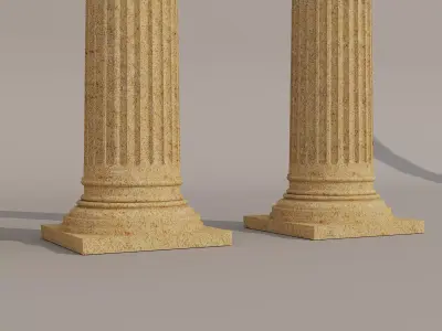  Ancient Roman Stone Pillars with Entablature   3D Model Low-poly 3D model