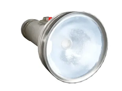 Vintage retro steel flashlight da1 Low-poly 3D model