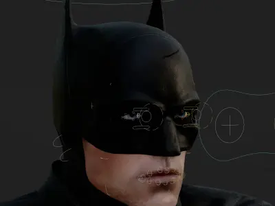 Batman 3D Model The Batman Pattinson Rigged PBR Blender FBX OBJ Low-poly 3D model