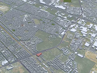 San Luis Potosi Mexico 35km AI Low-poly 3D model